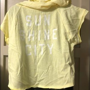 NWT Sunwashed Terry Sleeveless Hoodie (Yellow)